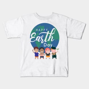 happy earth day The smile of the children Kids T-Shirt